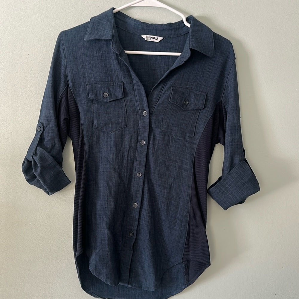 Blue button down dress shirt